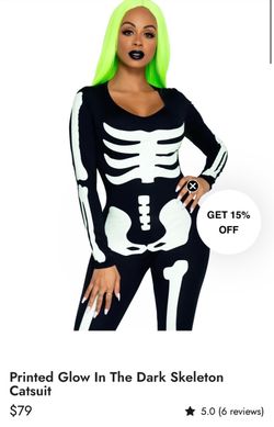 NEW!! Glow-in-the-Dark Skeleton Catsuit