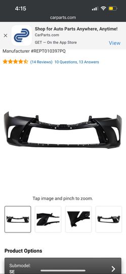 Toyota Camry 2016 Front Bumper 