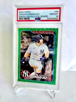 Jasson Dominguez 2024 Topps Series 1 Green Crackle Foil #60 RC /499 PSA 10 💎