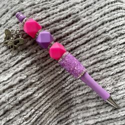Beaded Pen With Butterfly Charm