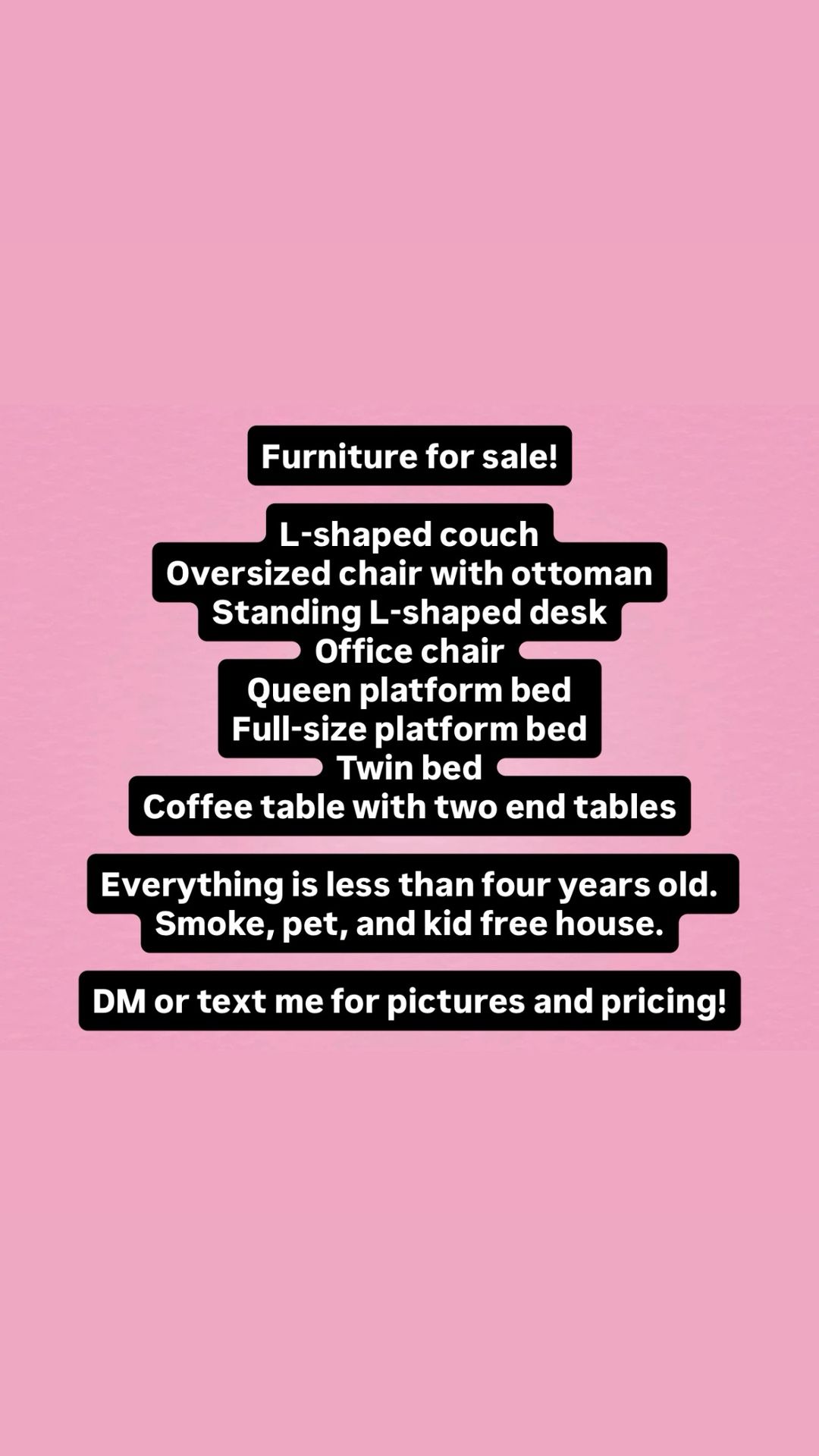 MOVING SALE