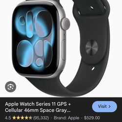 Apple Watch Series 11 46mm Space Gray Al Black SB M/L GPS
