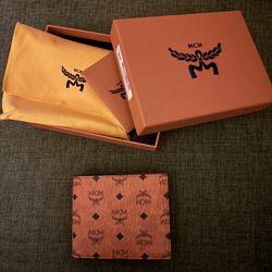 MCM Bifold Wallet with Card Case in Visetos Original Cognac