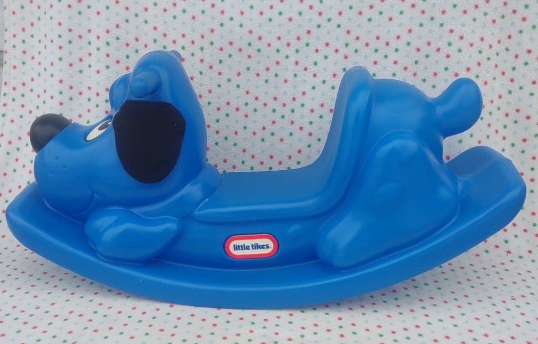 Little Tikes Dog Rocking Horse Ride On Rocker Toy Blue Plastic Made In USA