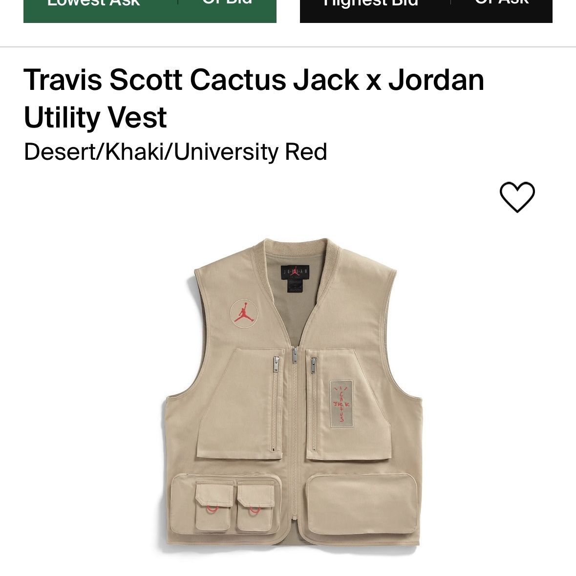 メンズウェア Air Jordan x Cactus Jack Utility Vest XL メンズウェア Air Jordan x Cactus Jack Utility Vest XL Buy