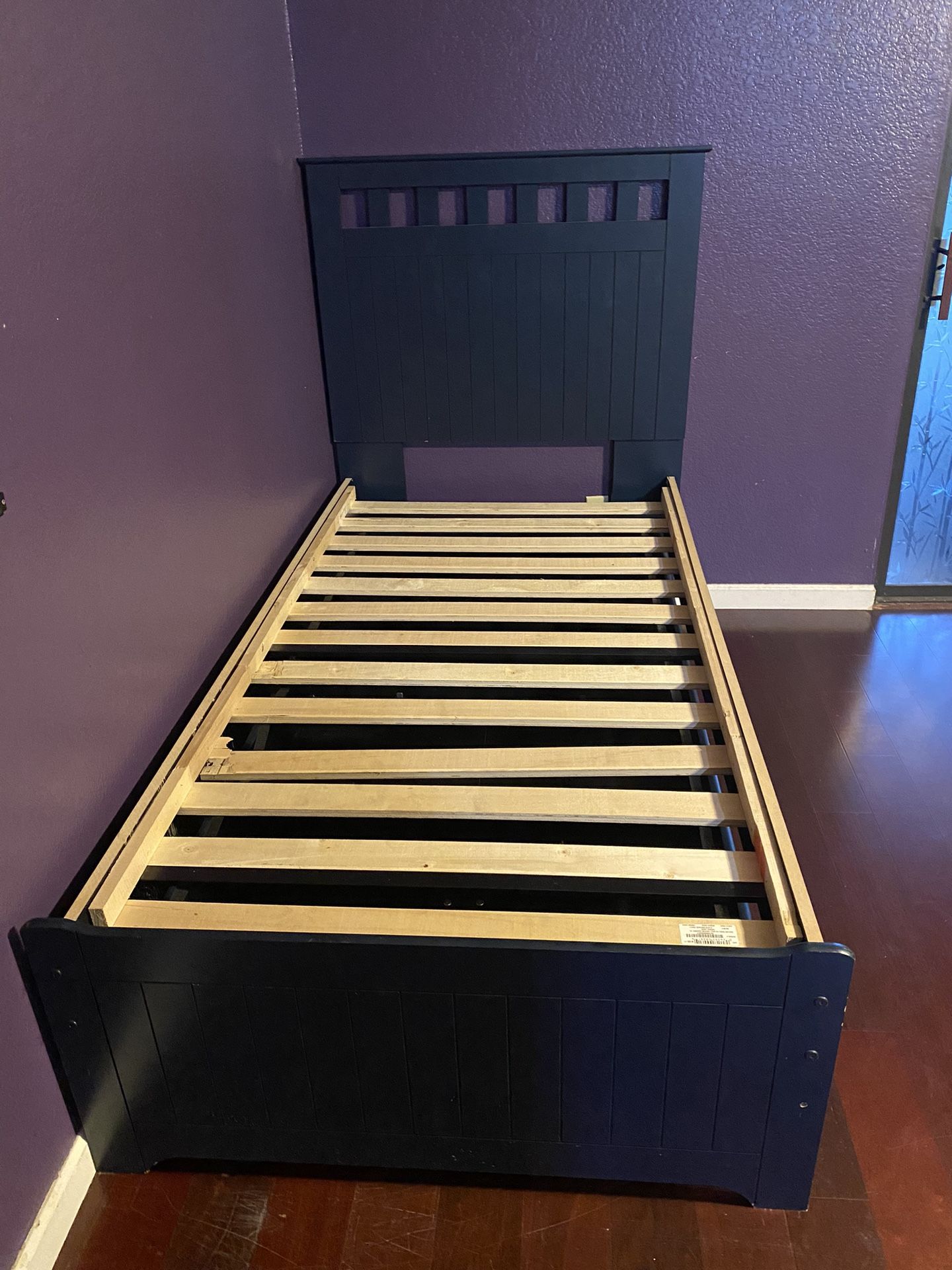 Wood Twin Bed Frame With Underbed Storage