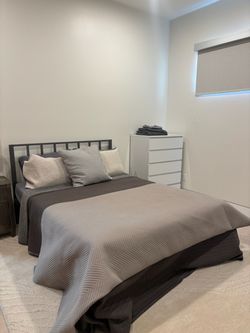 Queen Bed Frame & Mattress