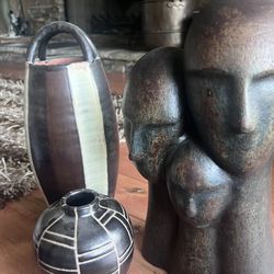 2 Vases And Art Piece 
