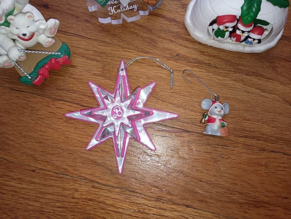 Vintage Collectible 1990 Barbie Star Christmas Holiday Tree Ornament