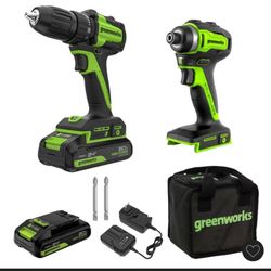 Green works  Powerhouse Tools - Drill & Impact Combo Kit 