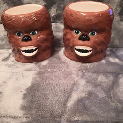 Two Star Wars Chewbacca Ceramic Coffee Mugs GALERIE Lucasfilm Chewie.