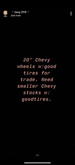 20” Chevy wheels for trade