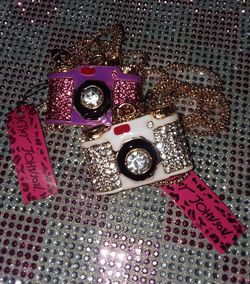 Unique! Large Betsey Johnson Crystal Camera Charm w/Free Chain- Choose 1 for $17 or 2 for $30