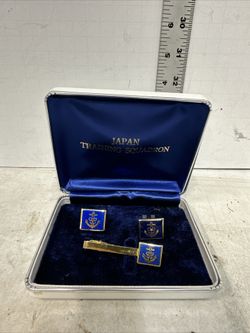 Japan Training Squadron Stratton Vintage Cufflinks Tie Tweezers #D2