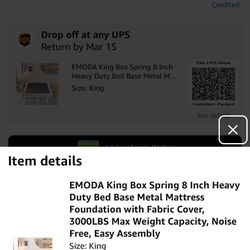 King Size Box Spring -8 Inch Height