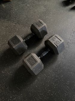 CAP Rubber Coated 50lb Dumbbell Weights (Set)