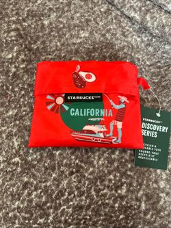 *Starbucks*NEW* Discovery Series California Red Recycled Reusable Tote Bag