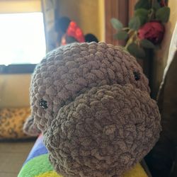 Handmade Crocheted Stuffed Gray Manatee