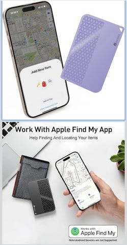 2025 [Apple MFi Certified] (iOS only) Bluetooth Smart Card Tracker for Apple Find My iPhone Wallet GPS Tracker, 5-10 Year Battery Life, Key Finder