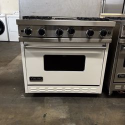 Viking Gas Range 36”Wide With Charbroil Grill In White