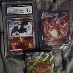 3 Pokemon Charizard Cards 
