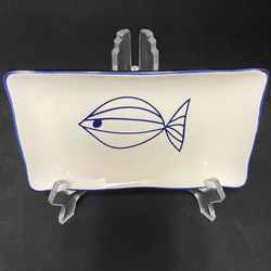 Porcelain Ceramic Glazed Fish Tray Blue & White A Perfect Table Brand