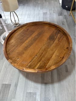 Wood top center table