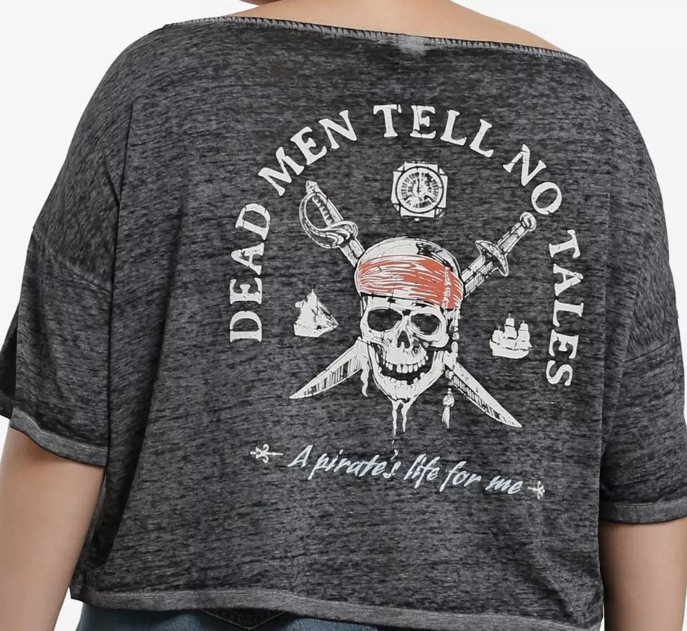 Her Universe Disney Pirates Of The Caribbean Tell No Tales Girls Boxy Crop Top Plus Size 3x, 3x, 4x