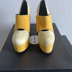 Brand All Caps Women’s 2 Tone Yellow Color Wedge
