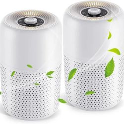 2 Pack TPLMB Air Purifiers for Bedroom H13 HEPA Filter,Fragrance for Better Sleep,Small Air Purifier with Nightlight Speed Control,For Home Living Roo