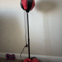 Kids boxing gloves with punching bag