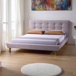 Modern Gray Queen Platform Bed – Must Go ASAP