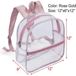 New Pink Clear Mini Backpack For Concerts Work 