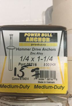 Hammer drive anchors 1/4x1-1/4