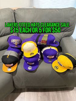 NBA New Era Mitchell And Ness  LA Lakers Multi Colors Patch 59fifty Fitted Hats Size 6 7/8, 7, 7 1/8, 7 1/4, 7 3/8, 7 1/2, 7 5/8, 7 3/4