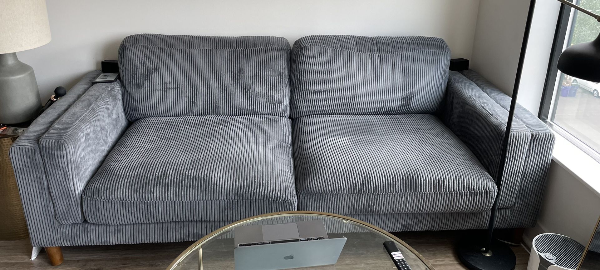 Grey Corduroy Couch