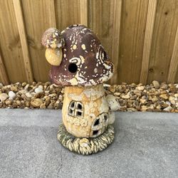 16” Tall Mushroom House Outdoor Garden Decor 