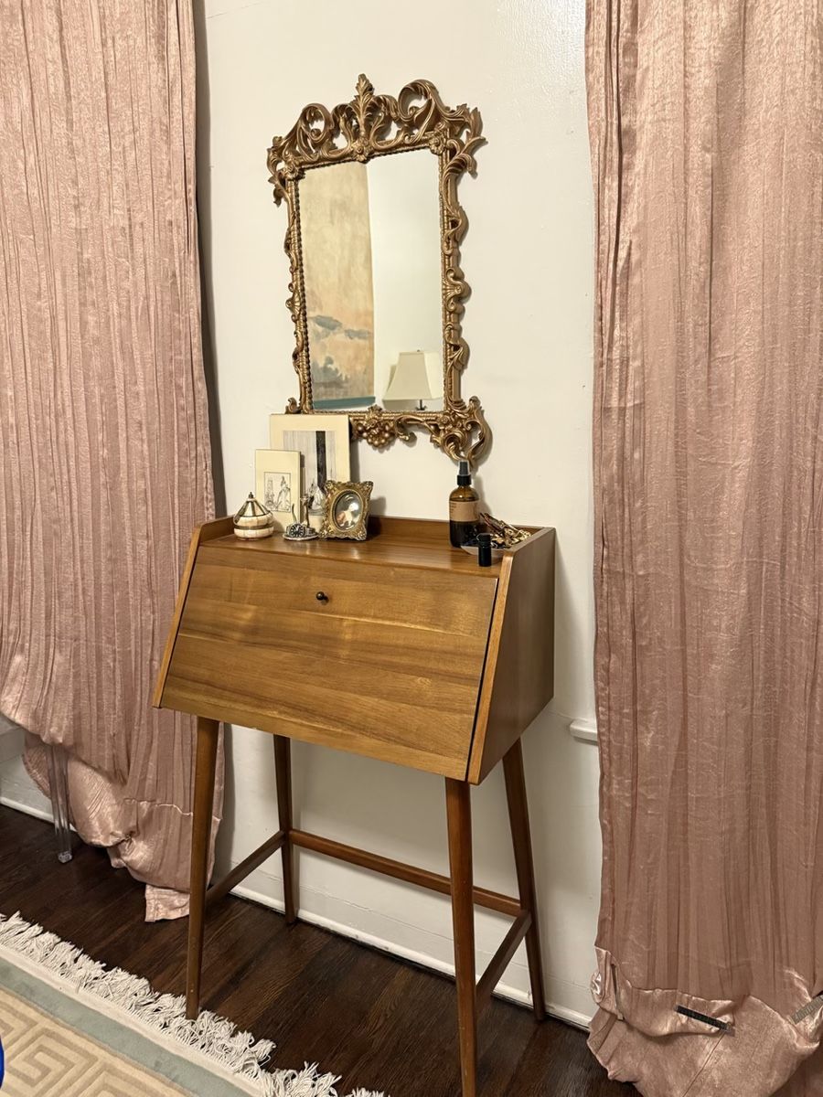 Used West Elm Mid-Century Mini Secretary Desk – Compact Storage, Stylish Design