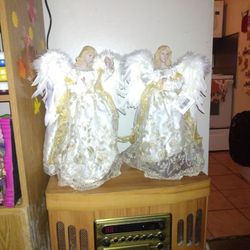 Two Ceramic Faced Poseable Arms Angels For Decorating.  Normally $40 A Piece. Asking $5. For Both. New. 