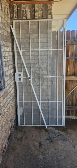 White Metal  Screen Door