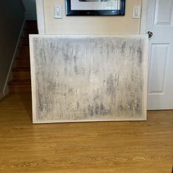 Huge Gray And White Abstract Painting 
