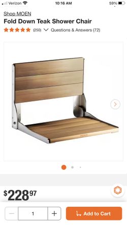 MOEN Fold Down Teak Shower Chair