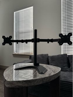 VIVO Dual Monitor Free-Standing Desk Stand for 2 Screens 27” VESA Mount