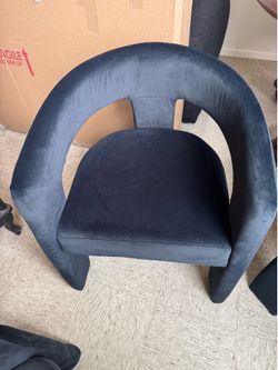5 Black Velvet Chairs