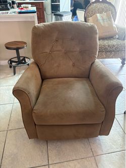 Tan Microfiber Tufted Recliner Chair