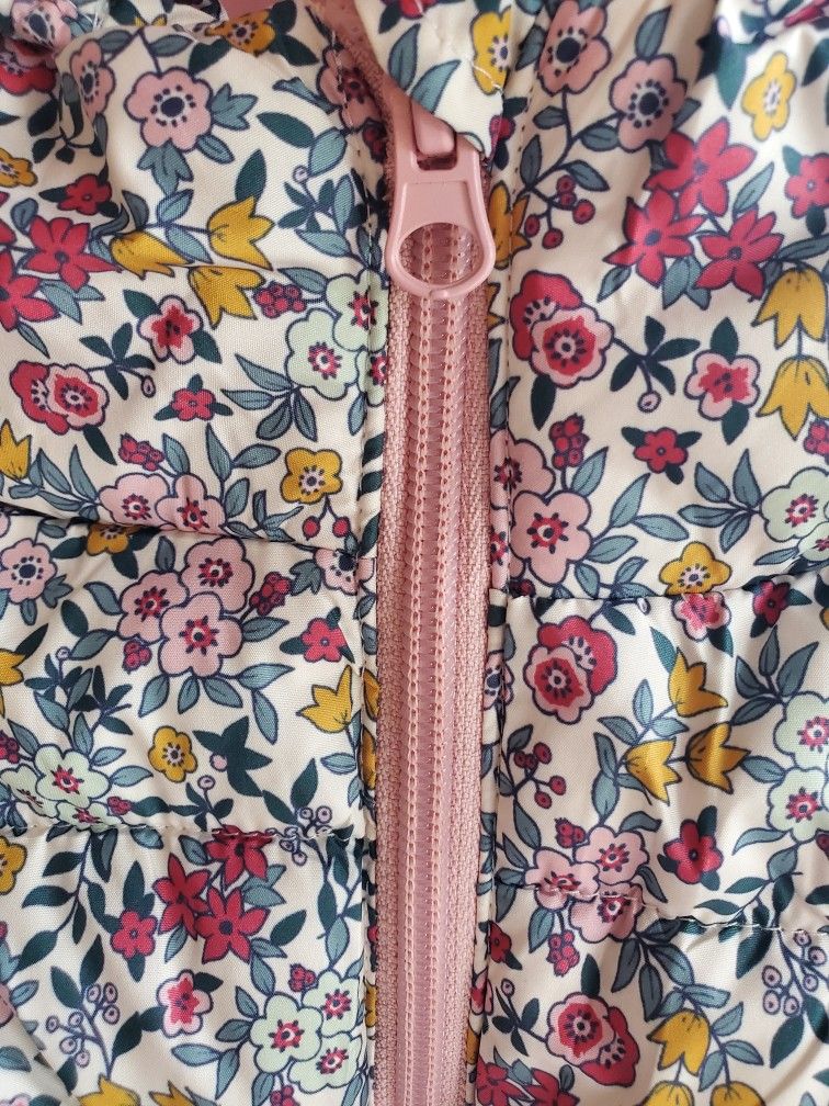 New - Puffy Puff Jacket Coat Liberty Flowers Pink Girl Teen