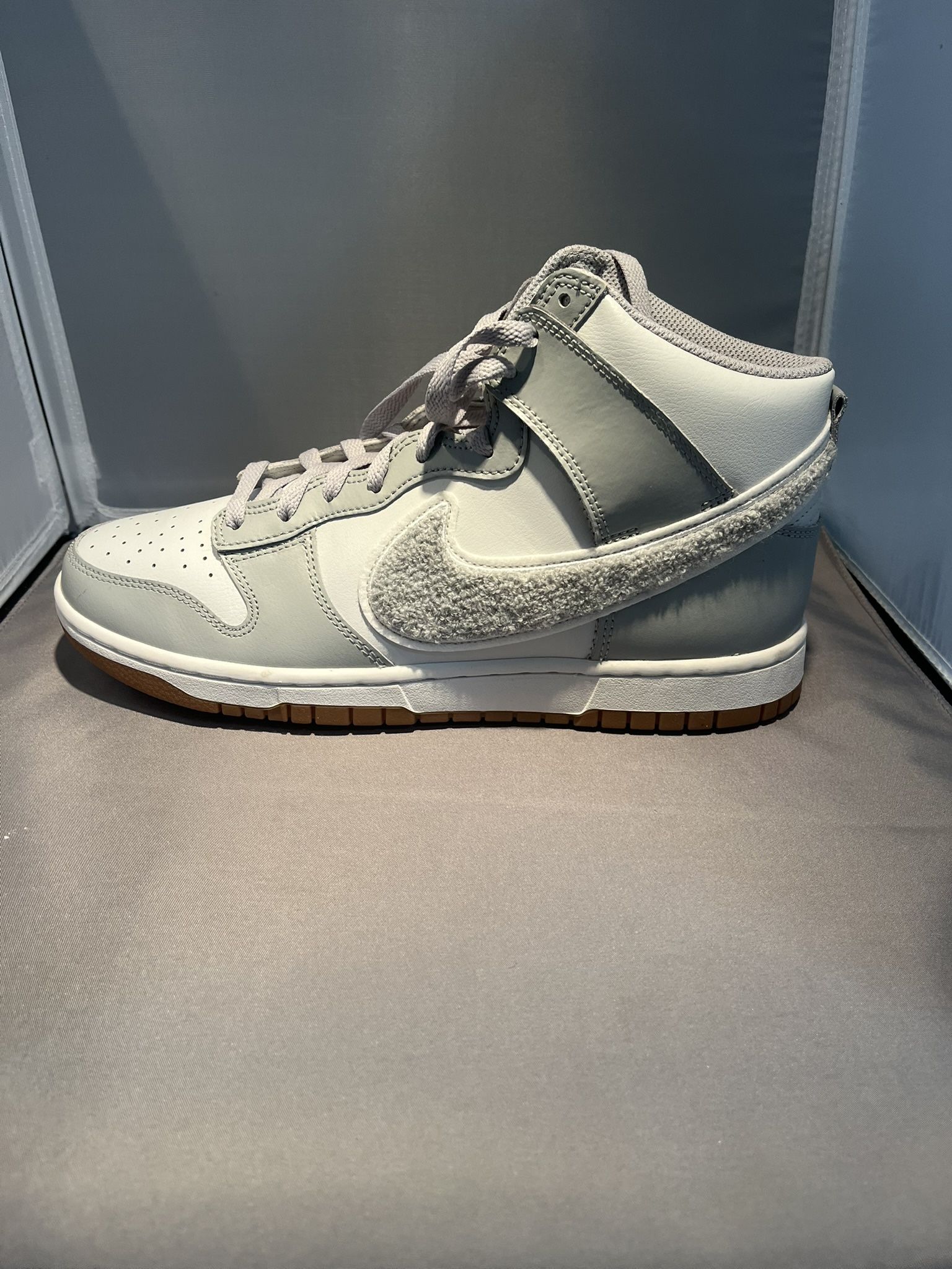 Nike Dunk High Retro 'Chenille Swoosh' Shoes (DR Ed  8805-003) Light Smoke Grey Men’s 10