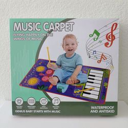 2-in-1 Musical Sensory Toys for Toddlers - Piano Keyboard & Drum Floor Mat with Sticks - Perfect Birthday Gift for 1-3 Year Olds!