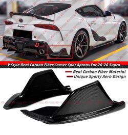 20-26 Toyota GR Supra V Style Carbon Fiber Rear Bumper Corner Spats
