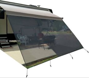 U7-RV Awning Sun Shade Screen 10' X 19' 3'' (Fit for 20' Awning) Mesh Sunshade Block Tent Front Glare Motorhome Camping Trailer Awning Netting Sunbloc
